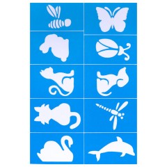 Аквагрим для лица и тела, 12 цветов (10 классических + золото + серебро), 10 трафаретов, FUNSTER (ФАНСТЕР), 192572 - фото 6