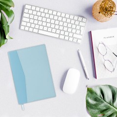 Ежедневник недатированный В6 130х185 мм BRAUBERG "Glam", под кожу, 160 л., голубой, 116220 - фото 7