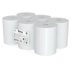 Полотенца бумажные рулонные 150 м, VEIRO Professional (H1) COMFORT, 1-слойные, КОМПЛЕКТ 6 рулонов, K211 - фото 3