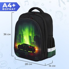 Ранец BRAUBERG KIDS STANDARD, 2 отделения, "Зеленый город", 36х28х14 см, 274428 - фото 8