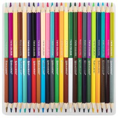 Карандаши цветные двусторонние BRAUBERG PREMIUM TWIN COLOUR, 24 штуки, 48 цветов, шестигранные, грифель 3,3 мм, натуральное дерево, 181875 Карандаши цветные двусторонние BRAUBERG PREMIUM TWIN COLOUR, 24 штуки, 48 цветов, шестигранные, грифель 3,3 мм, натуральное дерево, 181875 - фото 4