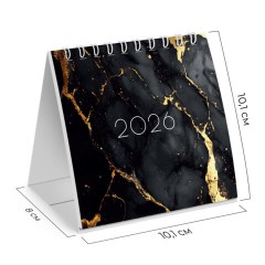 Календарь-домик настольный на гребне, 2026 г., BRAUBERG, 101х101 мм, "Black marble", 117279 Календарь-домик настольный на гребне, 2026 г., BRAUBERG, 101х101 мм, "Black marble", 117279 - фото 3