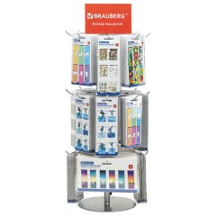 Стойка-вертушка настольная BRAUBERG, 68х28 см, 20 крючков, 3 вращающихся ряда, 505911 Стойка-вертушка настольная BRAUBERG, 68х28 см, 20 крючков, 3 вращающихся ряда, 505911 - фото 2