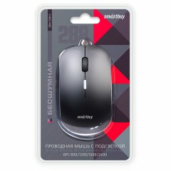 Мышь проводная бесшумная SMARTBUY 288-K, USB, 2 кнопки + 1 колесо, оптическая, черная, 02019, SBM-288-K - фото 4