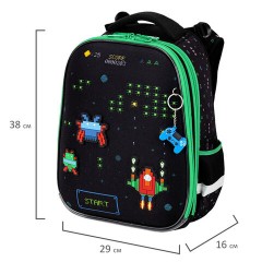 Ранец BRAUBERG PREMIUM, 2 отделения, с брелоком, "Space strike", патчи на липучках, 38х29х16 см, 273104 Ранец BRAUBERG PREMIUM, 2 отделения, с брелоком, "Space strike", патчи на липучках, 38х29х16 см, 273104 - фото 12