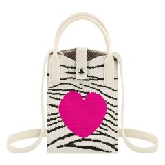 Сумочка-органайзер повседневная HEIKKI KNIT (ХЕЙКИ) кросс боди, вязаная, 17х12х5 см, "Zebra heart", 273794 - фото 2