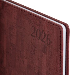 Еженедельник датированный 2026 БОЛЬШОЙ ФОРМАТ 210х297 мм, А4 BRAUBERG "Wood", под кожу, бордо, 117159 - фото 4