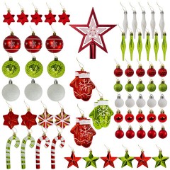 Шары новогодние ёлочные "Red&Lime", НАБОР 67 предметов, красный/зелёный, пластик, ЗОЛОТАЯ СКАЗКА, 592184 Шары новогодние ёлочные "Red&Lime", НАБОР 67 предметов, красный/зелёный, пластик, ЗОЛОТАЯ СКАЗКА, 592184 - фото 2