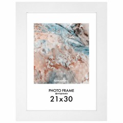Рамка 21х30 см небьющаяся, КОМПЛЕКТ 3 шт., багет 29 мм, МДФ, BRAUBERG "Basic", белая, 391260 - фото 2