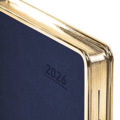Ежедневник датированный 2026 А5 148х218 мм, GALANT "Infinity Gold", под кожу, темно-синий, 117503 - фото 4
