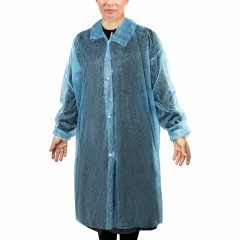Халат одноразовый голубой на кнопках КОМПЛЕКТ 10 шт., XL, 52-54 размер, 110 см, рукав на резинке, 30 г/м2, ОПТИТРЕЙД Халат одноразовый голубой на кнопках КОМПЛЕКТ 10 шт., XL, 52-54 размер, 110 см, рукав на резинке, 30 г/м2, ОПТИТРЕЙД - фото 7