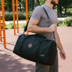 Сумка спортивная HEIKKI MOVE RENOWNED (ХЕЙКИ), отделение для обуви, черная, 28x51x26 см, 273909 - фото 11