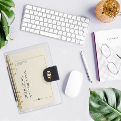 Блокнот А5 180x235 мм, BRAUBERG "Fabulous", гибкий, на кольцах, застежка, 80 л., черный, 116196 - фото 6