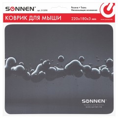 Коврик для мыши SONNEN "DROPS", резина + ткань, 220х180х3 мм, 513290 Коврик для мыши SONNEN "DROPS", резина + ткань, 220х180х3 мм, 513290 - фото 3
