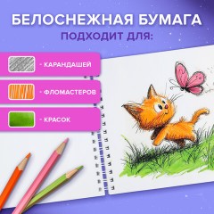 Альбом для рисования, пластиковая обложка, А4, 40 л., гребень, BRAUBERG, 210х297 мм, ОДНОТОННЫЕ (4 вида), 107681 - фото 14