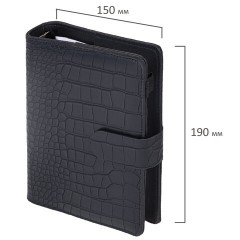 Ежедневник-органайзер недатированный B6 150x190 мм BRAUBERG "Comodo", под кожу, 160 л., черный, 116205 - фото 3