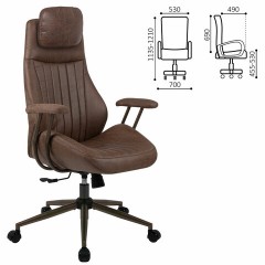 Кресло BRABIX PREMIUM "Arizona EX-573", синхромеханизм, искусственная замша, коричневый, 532944 Кресло BRABIX PREMIUM "Arizona EX-573", синхромеханизм, искусственная замша, коричневый, 532944 - фото 2