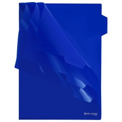 Папка-уголок 3 отделения, жесткая, непрозрачная, А4, BRAUBERG "SPECIAL", синяя, 0,15 мм, 273063 - фото 4