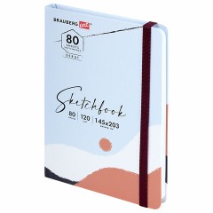 Скетчбук, белая бумага 120 г/м2 145х203 мм, 80 л., резинка, твердый, BRAUBERG ART DEBUT "Дюна", 114586 Скетчбук, белая бумага 120 г/м2 145х203 мм, 80 л., резинка, твердый, BRAUBERG ART DEBUT "Дюна", 114586 - фото 2