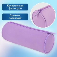 Пенал-тубус BRAUBERG, с эффектом Soft Touch, мягкий, пастельно-фиолетовый, 22х8 см, 272301 Пенал-тубус BRAUBERG, с эффектом Soft Touch, мягкий, пастельно-фиолетовый, 22х8 см, 272301 - фото 9