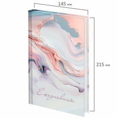 Ежедневник недатированный А5 145х215 мм, ламинированная обложка с фольгой, 160 л., STAFF, "Мрамор", 115564 Ежедневник недатированный А5 145х215 мм, ламинированная обложка с фольгой, 160 л., STAFF, "Мрамор", 115564 - фото 2