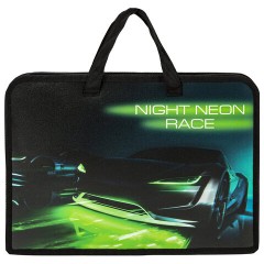 Папка на молнии с ручками ЮНЛАНДИЯ А4, 1 отделение, пластик, ширина 45 мм, "Neon race", 270950 Папка на молнии с ручками ЮНЛАНДИЯ А4, 1 отделение, пластик, ширина 45 мм, "Neon race", 270950 - фото 2