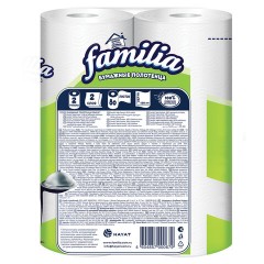 Полотенца бумажные двухслойные, 2 рулона (2 х 9,6 метра), FAMILIA "Радуга", отрыв 1/2 листа, 5070609 - фото 2