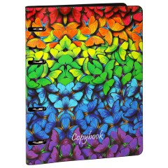 Тетрадь на кольцах А5 (180х220 мм), 80 листов, под кожу, клетка, тиснение фольгой, BRAUBERG VISTA, Butterflies,112128 - фото 4