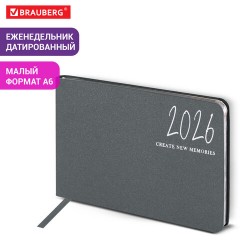 Еженедельник датированный 2026 МАЛЫЙ ФОРМАТ 105х160 мм, А6, BRAUBERG "Blaze", фольга, серый, 117218 - фото 12