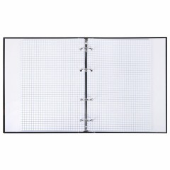 Тетрадь на кольцах А5 175х215 мм, 120 л., твердый картон, клетка, BRAUBERG "Minimal black", 404713 - фото 6