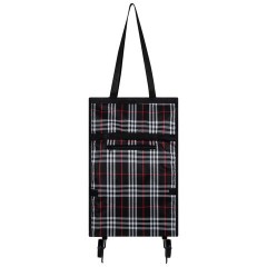 Сумка хозяйственная на колесах складная 50x32x15 см, 24 л, до 15 кг, Оксфорд 600D, шотландка, ЛЮБАША, 701403 - фото 4