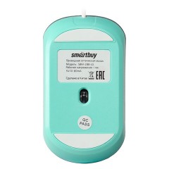 Мышь проводная бесшумная SMARTBUY 288-LG, USB, 3 кнопки + 1 колесо, оптическая, зеленая, 06826, SBM-288-LG - фото 3