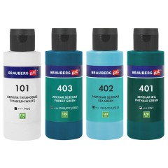 Краски акриловые для техники "Флюид Арт" (POURING PAINT), 4 цвета по 120 мл, Морские тона, BRAUBERG ART, 192240 Краски акриловые для техники "Флюид Арт" (POURING PAINT), 4 цвета по 120 мл, Морские тона, BRAUBERG ART, 192240 - фото 5