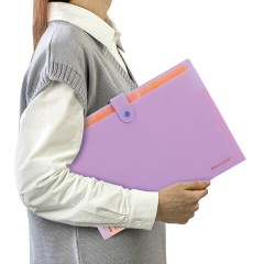Папка-органайзер на кнопке 5 отделений, BRAUBERG "Extra", А4, лиловая с персиковым, 274098 - фото 8