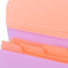 Папка-органайзер конверт на кнопке 6 отделений, BRAUBERG "Extra", A4, лиловая с персиковым, 274101 - фото 4