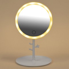 Зеркало настольное с LED-подсветкой для макияжа, диаметр 17 см, 3 режима свечения, аккумулятор 1200 mAh, цвет белый, WBZ (ВБЗ), 609330 - фото 7