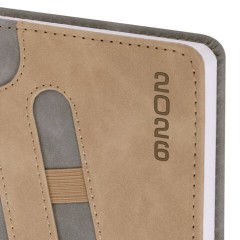 Ежедневник датированный 2026, А5, 138x213 мм, BRAUBERG "Assistant", под кожу, держатель, серый, 117378 - фото 3