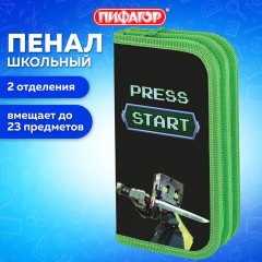 Пенал ПИФАГОР, 2 отделения, ламинированный картон, 19х11 см, "Sharp sword", 273483 - фото 8