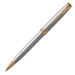 Ручка шариковая PARKER "Sonnet Core Stainless Steel GT", корпус серебро, позолота, черная, 1931507 Ручка шариковая PARKER "Sonnet Core Stainless Steel GT", корпус серебро, позолота, черная, 1931507 - фото 6