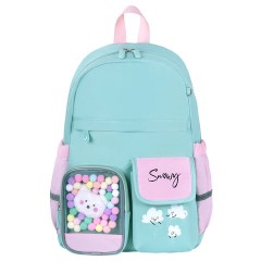 Рюкзак BRAUBERG PASTEL с термонашивками в комплекте, "Funny clouds", мятный, 40х29х14 см, 271421 Рюкзак BRAUBERG PASTEL с термонашивками в комплекте, "Funny clouds", мятный, 40х29х14 см, 271421 - фото 3