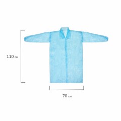 Халат одноразовый голубой на кнопках КОМПЛЕКТ 10 шт., XL, 52-54 размер, 110 см, рукав на резинке, 30 г/м2, ОПТИТРЕЙД Халат одноразовый голубой на кнопках КОМПЛЕКТ 10 шт., XL, 52-54 размер, 110 см, рукав на резинке, 30 г/м2, ОПТИТРЕЙД - фото 8