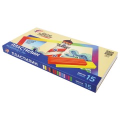 Пластилин классический ЛУЧ "Школа творчества", 15 цветов, 300 г, стек, картонная упаковка, 29С 1764-08 - фото 2