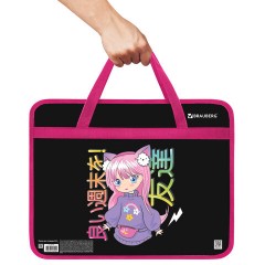 Папка на молнии с ручками BRAUBERG А4, 1 отделение, пластик, 80 мм, "Anime girl", 272162 Папка на молнии с ручками BRAUBERG А4, 1 отделение, пластик, 80 мм, "Anime girl", 272162 - фото 4