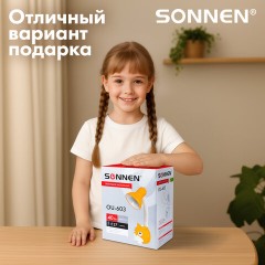 Настольная лампа / светильник SONNEN OU-603, на подставке, цоколь Е27, "Сова", желтый, 236673 - фото 12