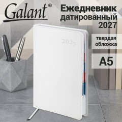 Ежедневник датированный 2027, А5, 148х218 мм, GALANT "White", под кожу, белый, 118080 - фото 15