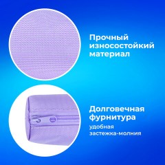 Пенал-тубус ПИФАГОР на молнии, ткань, пастельно-фиолетовый, 20х5 см, 272259 Пенал-тубус ПИФАГОР на молнии, ткань, пастельно-фиолетовый, 20х5 см, 272259 - фото 10