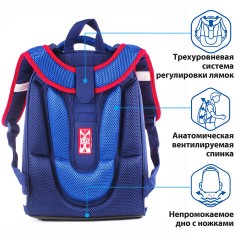Ранец BRAUBERG PREMIUM, 2 отделения, с брелоком, дополнительный объем, для мальчиков, "Гоночный клуб", 38х29х18 см, 227819 - фото 18