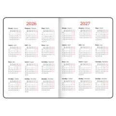 Ежедневник датированный 2026 БОЛЬШОЙ ФОРМАТ 210х297 мм, А4, BRAUBERG "Favorite", под кожу, бордо, 117240 - фото 7