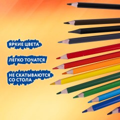 Карандаши цветные BRAUBERG PREMIUM 12 цветов + 1 чернографитный карандаш, трехгранные, грифель 3 мм, 181936 Карандаши цветные BRAUBERG PREMIUM 12 цветов + 1 чернографитный карандаш, трехгранные, грифель 3 мм, 181936 - фото 11