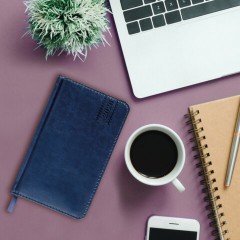 Еженедельник датированный 2026, МАЛЫЙ ФОРМАТ 95х155 мм, А6, BRAUBERG "Imperial", под кожу, синий, 117187 - фото 5